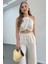 Lenora Keten Kruvaze Halter Yaka Bluz ve Pantolon Takım 3