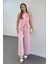 Lenora Keten Kruvaze Halter Yaka Bluz ve Pantolon Takım 2