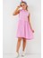 Kadın Sıfır Kol Midi Elbise 2563 - Pembe 3