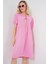 Kadın Bağcıklı Midi Elbise 2575 - Pembe 4