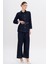 Kemeri Çıt Çıt Detaylı Ceket Pantolon Denim Takım Lacivert 9344-TK 5