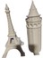 Dekoratif 3D Baskı Galata ve Eiffel Kulesi Seti - 20 cm - Beyaz 1