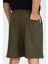 Erkek Haki Yan Geniş Garni Şort 4