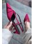 Ozeras Saten Bordo Kısa Topuklu Stiletto 3