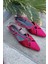 Ozeras Saten Bordo Kısa Topuklu Stiletto 4