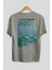 Claude Monet Arka Baskılı Oversize T-Shirt Erkek Kadın Bisiklet Yaka Pamuk Tişort 2