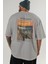 Edvard Munch Scream Arka Baskılı Oversize T-Shirt Erkek Kadın Bisiklet Yaka Pamuk Tişort 5