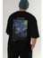 Van Gogh The Starry Night Arka Baskılı Oversize T-Shirt Erkek Kadın Bisiklet Yaka Pamuk Tişort 7