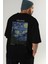 Van Gogh The Starry Night Arka Baskılı Oversize T-Shirt Erkek Kadın Bisiklet Yaka Pamuk Tişort 8