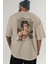 Caravaggio Boy Arka Baskılı Oversize T-Shirt Erkek Kadın Bisiklet Yaka Pamuk Tişort 5