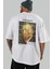 Van Gogh Self Portrait Arka Baskılı Oversize T-Shirt Erkek Kadın Bisiklet Yaka Pamuk Tişort 5