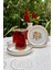 6 Parça Çiçek Desenli Seramik Altlıklı Çay Takımı - 130 ml 2