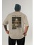 Salvador Mundi Arka Baskılı Oversize T-Shirt Erkek Kadın Bisiklet Yaka Pamuk Tişort 1