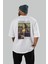 Leonardo Da Vinci Mona Lisa Arka Baskılı Oversize T-Shirt Erkek Kadın Bisiklet Yaka Pamuk Tişort 4