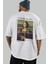 Leonardo Da Vinci Mona Lisa Arka Baskılı Oversize T-Shirt Erkek Kadın Bisiklet Yaka Pamuk Tişort 5
