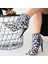 Bernishoes Blan Zebra Saten Topuklu Bot 4