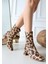 Bernishoes Birta Leopar Cilt Streç Topuklu Bot 3