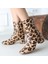 Bernishoes Birta Leopar Cilt Streç Topuklu Bot 4