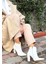 Bernishoes Loora Beyaz Rugan Desenli Topuklu Bot 1