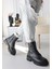 Bernishoes Flona Siyah Cilt Bağcıklı Bot 3