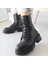 Bernishoes Flona Siyah Cilt Bağcıklı Bot 4