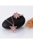 Pembe Renkli Lotus Çiçeği Gümüş Kolye ve Yüzük Set 1