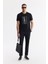 Erkek Siyah Regular Fit Bisiklet Yaka Baskılı Bi Stretch Interlok T-shirt A51y1029 6