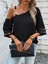 Kadın Askılı Asimetrik Kesim Kol ve Yaka Kolda Tül ve Aksesuar Detaylı Janjan Krep Bluz 3