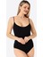 Kadın Siyah İp Askılı Çıtçıtlı Atlet Body Zıbın Pamuklu Likralı 2'li Paket 3