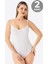 Kadın Beyaz İp Askılı Çıtçıtlı Atlet Body Zıbın Pamuklu Likralı 2'li Paket 1
