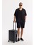Erkek Siyah Oversize Fit Apaj Yaka %100 Keten Kısa Kol Rahat Kesim Gömlek A51y2209 7
