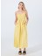 Kare Yaka Düz Sarı Standart Kadın Elbise 50537919 2