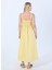Kare Yaka Düz Sarı Standart Kadın Elbise 50537919 5