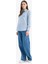 Relax Fit Baskılı Flamlı Pamuk Çizgili Uzun Kollu Gömlek Tunik C8854AX25SM 2