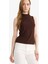 Slim Fit Dar Kesim Yarım Balıkçı Yaka Fitilli Kaşkorse Kolsuz Tunik G0050AX25HS 3