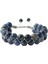 Lacivert 8mm Sodalit Çift Sıra Makrome Doğal Taş Bileklik 2
