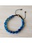 Mavi Doğal Taş Örme Makrome Bileklik, Şık ve Özgün Aksesuar. 1