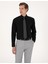Erkek Siyah Slim Fit Uzun Kollu Basic Gömlek 50316734-VR046 4