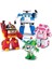 Paket Jukebox Poli+Amber+Roy+Helly Dönüşen Robot Oyuncaklar, 4" Tramsformable Action Figure Oyuncak, Acil Araç Playset, Tatil Doğum Günü Kurtarma Ekibi Araba Oyuncakları 1-5 Yaş A (Yurt Dışından) 2