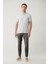 Erkek Gri Fermuarlı Polo Yaka Jakarlı Regular Fit T-shirt A41y1118 6