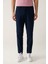 Erkek Lacivert Zeugma Slim Fit Pantolon Beli Lastikli 360 Derece Esnek Teknik Kumaş A41y3077 3