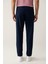 Erkek Lacivert Zeugma Slim Fit Pantolon Beli Lastikli 360 Derece Esnek Teknik Kumaş A41y3077 5