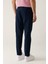 Erkek Lacivert Zeugma Slim Fit Pantolon Beli Lastikli 360 Derece Esnek Teknik Kumaş A41y3077 6