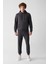 Erkek Antrasit Unisex Sweatshirt Kapüşonlu Yaka Içi Polarlı 3 Iplik Pamuklu Regular Fit E001018 6