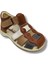 3006-20 Anatomik Önü Kapali 3 Şeritli Erkek Çocuk Sandalet Kahve Vizon 21-25 1
