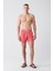 Kırmızı-beyaz Hızlı Kuruyan Baskılı Standart Boy Comfort Fit Mayo Deniz Şortu E003802 7