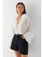 Yüksek Bel Denim Şort Siyah 3