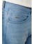 Erkek Mavi Eskitme Yıkamalı Esnek İnce Berlin Slim Fit Jean Pantolon A41Y3506 6
