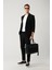 Erkek Siyah Yırtmaçlı Astarsız Bi-Stretch Kumaş Blazer Comfort Slim Fit Ceket A41Y4032 6
