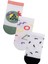 Kadın Grafik Desenli 3lü Sneaker Çorap ONL_02686 3